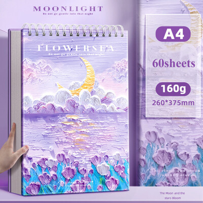 A4 paksendatud visandivihik 60 lehte 160g joonistamiseks vesivärv/marker Paber/õlimaal/värvipliiatsid tühi joonistusvihik