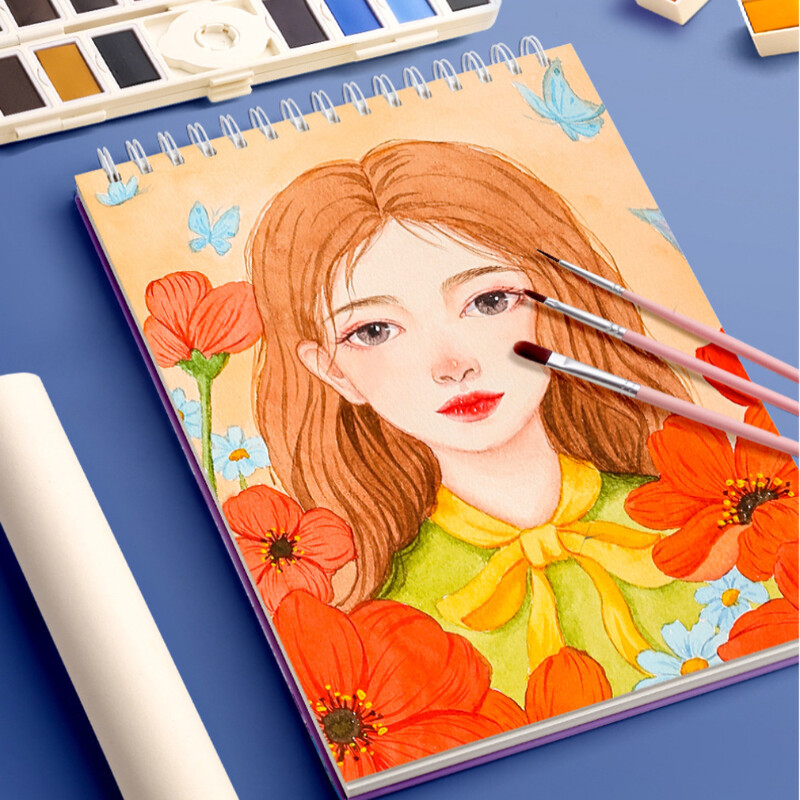 A4 paksendatud visandivihik 60 lehte 160g joonistamiseks vesivärv/marker Paber/õlimaal/värvipliiatsid tühi joonistusvihik