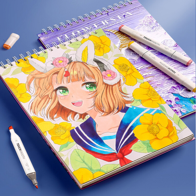 A4 paksendatud visandivihik 60 lehte 160g joonistamiseks vesivärv/marker Paber/õlimaal/värvipliiatsid tühi joonistusvihik