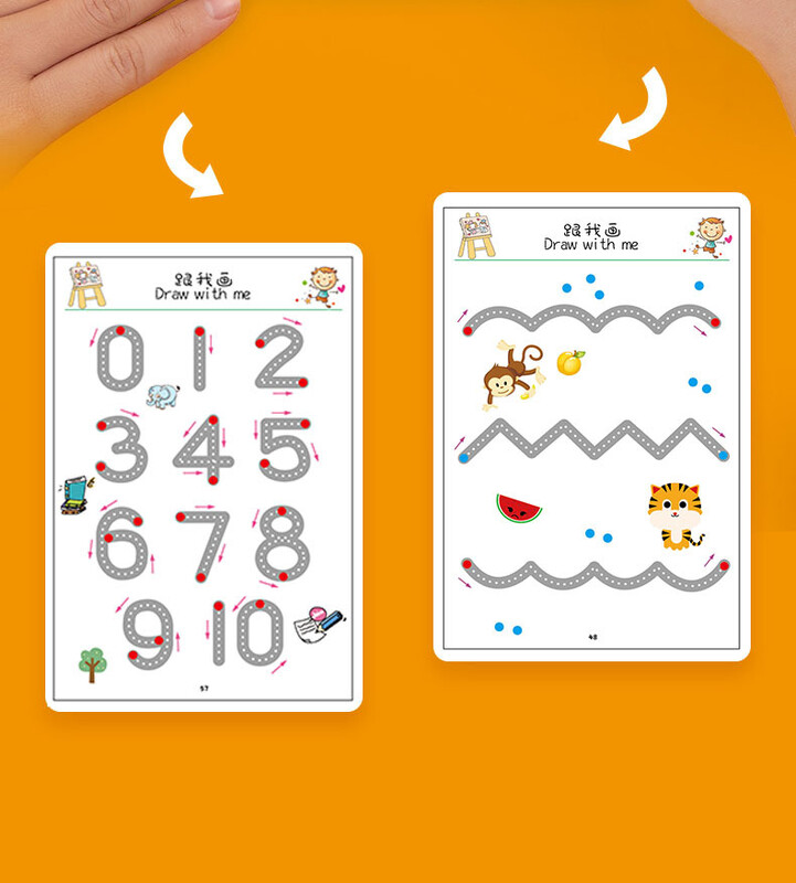Montessori Matematică Învățare Jucării pentru copii Tableta de desen Pen Control Forma Antrenamentul de mână Set Jocuri de meci Matematică Cărți de jucării educaționale