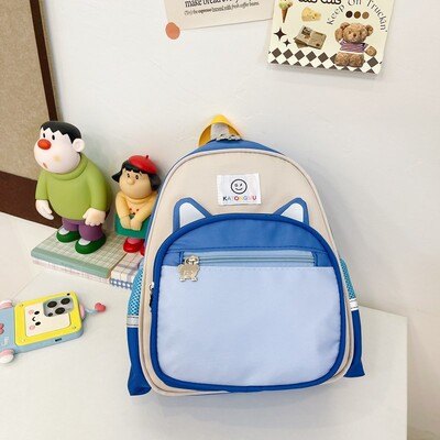 Lasteaia algklassiõpilase koolikott armas multikas armas karupoisi ja tüdruku seljakott