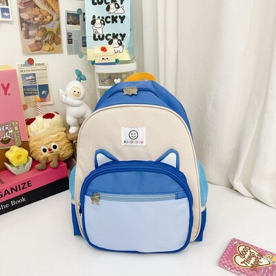 Lasteaia algklassiõpilase koolikott armas multikas armas karupoisi ja tüdruku seljakott