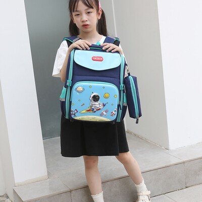 Noua geantă spațială pentru școală elementară 2023, la modă, clasa I-a II-a, pentru băieți și fete, cu dinozaur din desene animate, rucsac pentru copii de capacitate mare