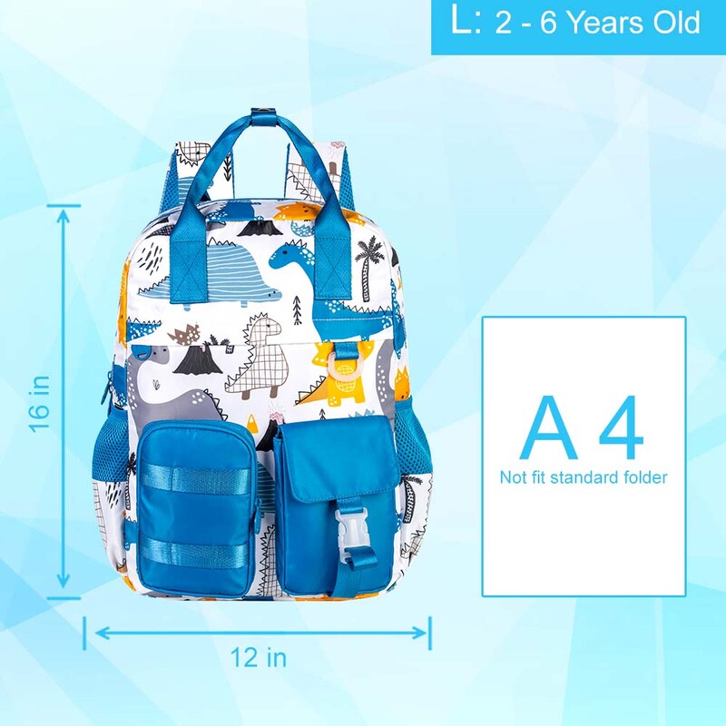 Skaista 16 collu baltā dinozauru soma zēniem un meitenēm, bērnudārza bērnu rokassomiņa