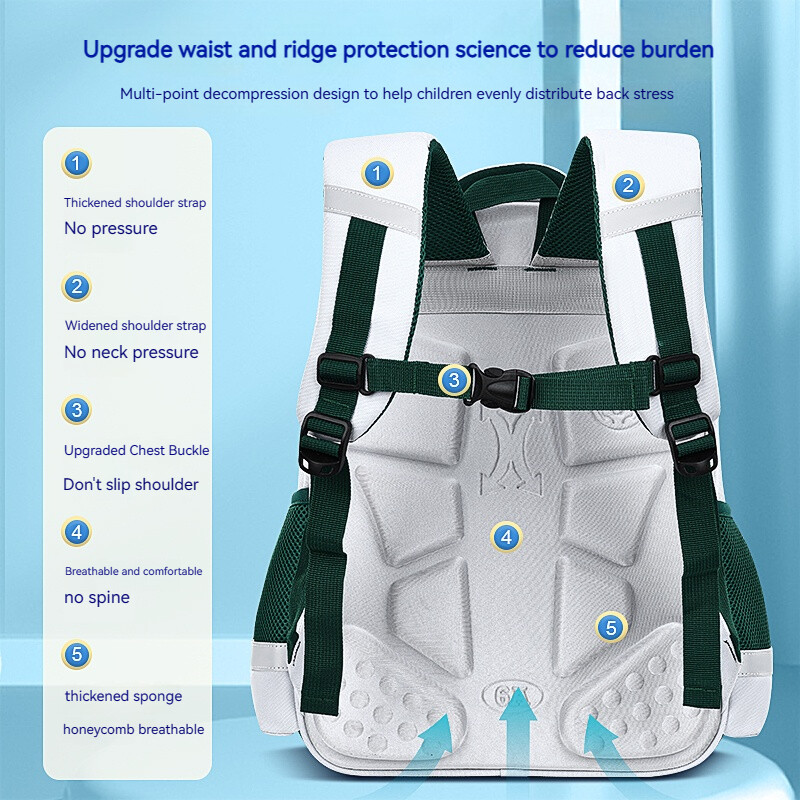 Babu Bean ghiozdan pentru băieți, fete, din pânză Oxford, astronaut, rezistent la uzură, care reduce sarcina, rucsac pentru copii.