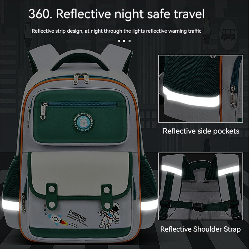 Babu Bean ghiozdan pentru băieți, fete, din pânză Oxford, astronaut, rezistent la uzură, care reduce sarcina, rucsac pentru copii.