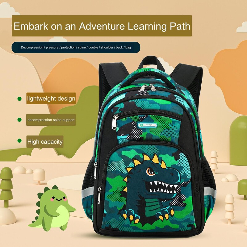 Dinosaurusloomade koomiksite laste seljakotid poistele ja tüdrukutele Põhikooli seljakotiga raamatukott