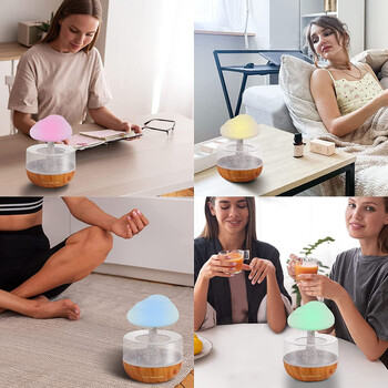 Relax Cloud Rain Diffuser Humidifier Raindrop Aromatherapy Machine Ψεκασμός υπερήχων ύγρανσης Πολύχρωμη λάμπα