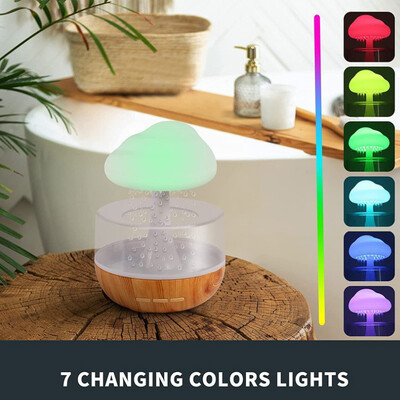 Relax Cloud Rain Diffuser Humidifier Raindrop Aromatherapy Machine Ψεκασμός υπερήχων ύγρανσης Πολύχρωμη λάμπα