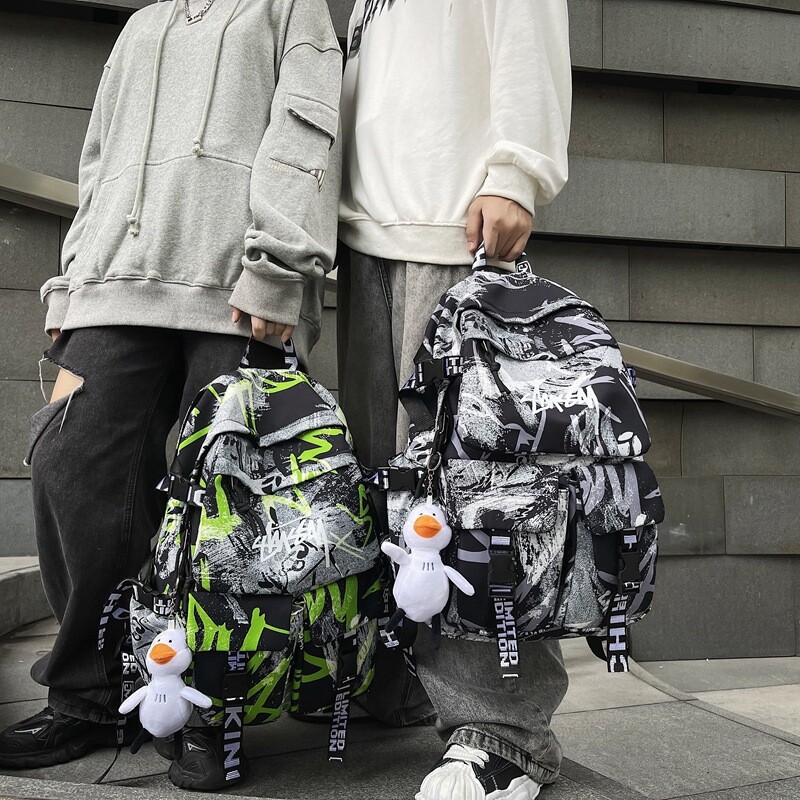 Ученици в гимназията Раница в колежански стил Нова ученическа чанта с висулка Duck за момичета Момчета 1-6 клас Обратно към училищните раници Mochila