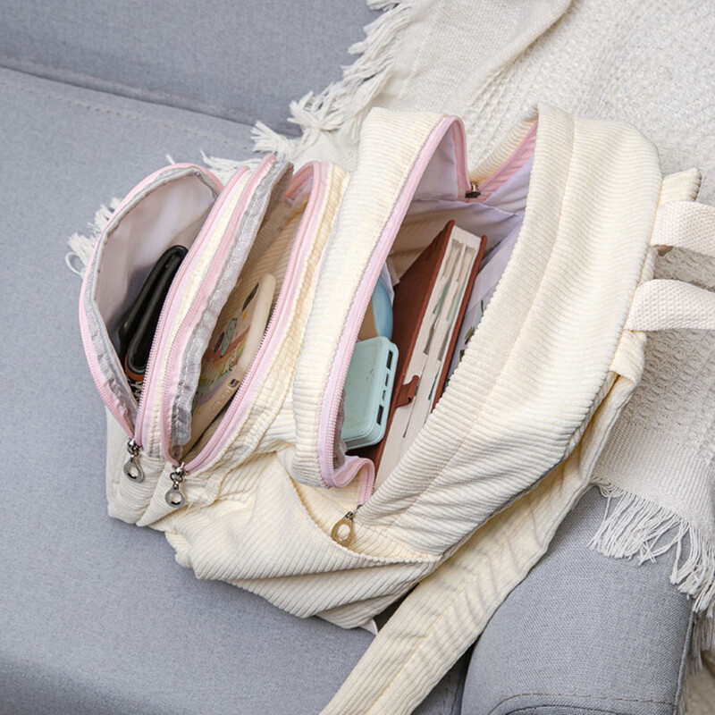 Rucsac din velur rucsac pentru studenți la modă Rucsac elegant pentru laptop, drăguț, simplu, cu mai multe buzunare, pentru copii studenți