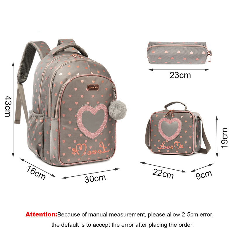 Jaunas mugursomas skolēniem Skolas somas meitenēm Lielas ietilpības mugursoma ar pusdienu somu Pencil Bag Mochila Infantil Menina 2023