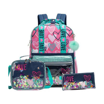 3 БР. Тийнейджърки обожават раница с кутия за обяд за големи деца Ученически раници за начални ученици на възраст 6-12