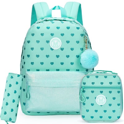 Nový roztomilý batoh s horúcou razbou, taška na notebook, dievčenský batoh s taškou na obed a pero na školský piknik