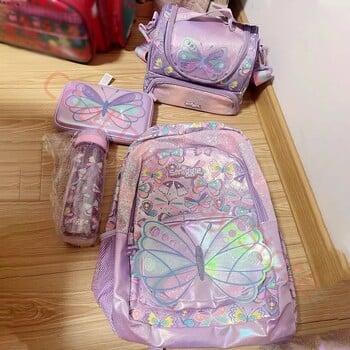 Smiggle Children School Supplies Butterfly Series School Bag Pencil Box Τσάντα μεσημεριανού κύπελλο νερού Anime Σακίδιο πλάτης για μαθητή