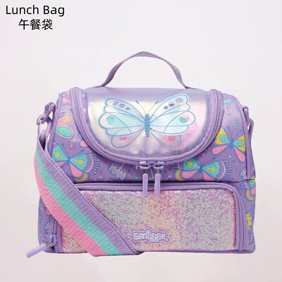 Smiggle Children School Supplies Butterfly Series School Bag Pencil Box Τσάντα μεσημεριανού κύπελλο νερού Anime Σακίδιο πλάτης για μαθητή