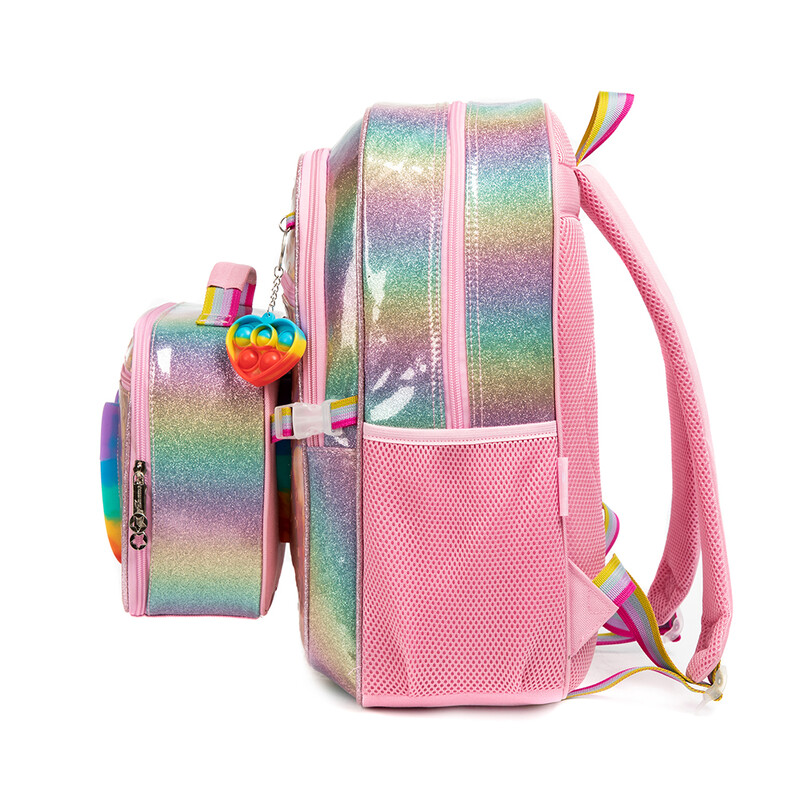 Mochile cu rucsac de școală pentru fete Cute Love pentru genți de școală elementară cu cutie de prânz Set de rucsac roz pentru fete 6-8 ani