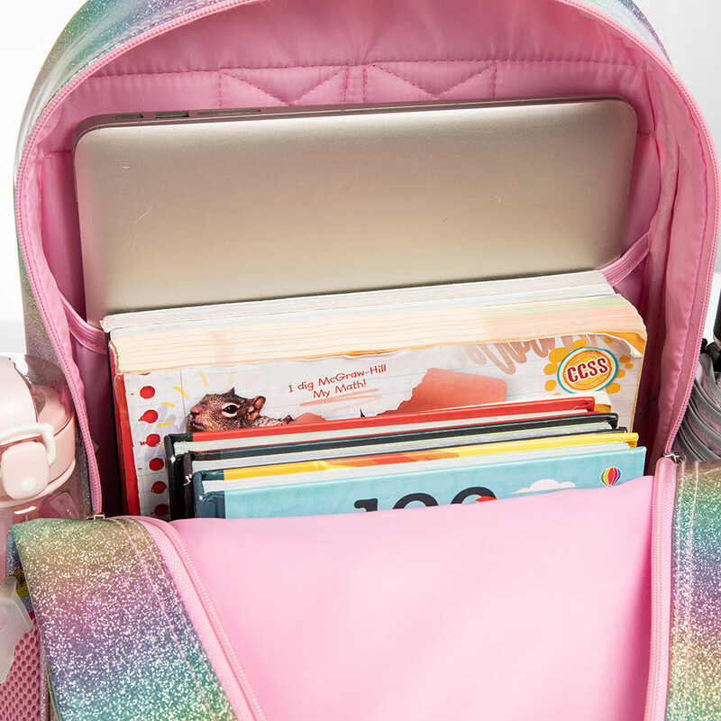 Mochile cu rucsac de școală pentru fete Cute Love pentru genți de școală elementară cu cutie de prânz Set de rucsac roz pentru fete 6-8 ani