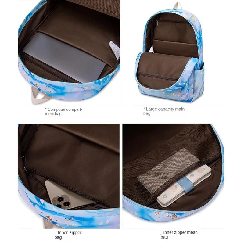 3бр. Ученически чанти за тийнейджъри Момичета Ученическа раница Сладка чанта за книги Водоустойчив комплект ученическа чанта с чанта за обяд Калъф за моливи