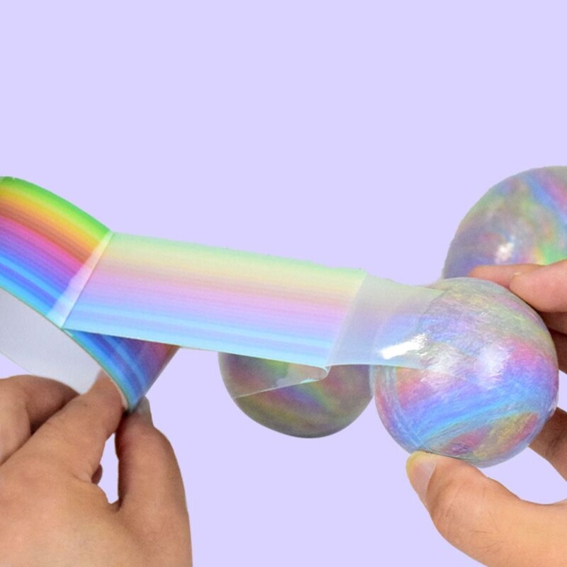 Lõõgastav mänguasi Kleepuvad pallirullivad teibid isetegemine värviliste pallirullide valmistamine Kleeplintide meisterdamine sillerdava palliga kleeplindid