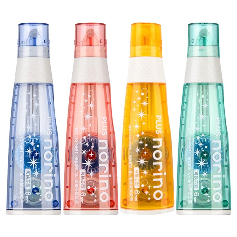 Bandă de hârtie adezivă cu două fețe din plastic Dispenser portabil de bandă de lipici Decorare album de însemnări Papetarie Rechizite școlare de birou