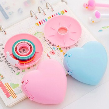 Σχήμα ντόνατ Love Heart Cosmetic Tools Easy Tear Eyelash Extension Tape Cutter Εμβολιασμός Eyelash Tape Cutter Συγκολλητική θήκη ταινίας