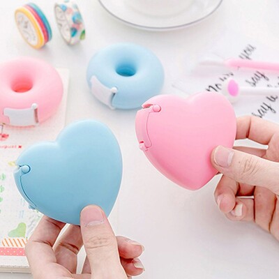 Σχήμα ντόνατ Love Heart Cosmetic Tools Easy Tear Eyelash Extension Tape Cutter Εμβολιασμός Eyelash Tape Cutter Συγκολλητική θήκη ταινίας