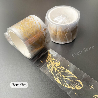 frunze zdrobite bandă washi transparentă bandă adezivă pene diy scrapbooking etichetă autocolant bandă impermeabilă papetărie școlară