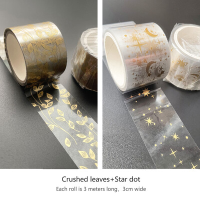 frunze zdrobite bandă washi transparentă bandă adezivă pene diy scrapbooking etichetă autocolant bandă impermeabilă papetărie școlară