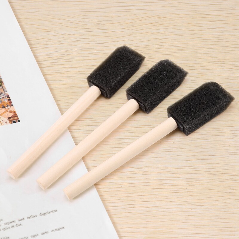 60 komada male pjenaste četke spužvaste pjenaste četke set za slikanje drvena drška 1 inčni kistovi alati set za slikanje za djecu