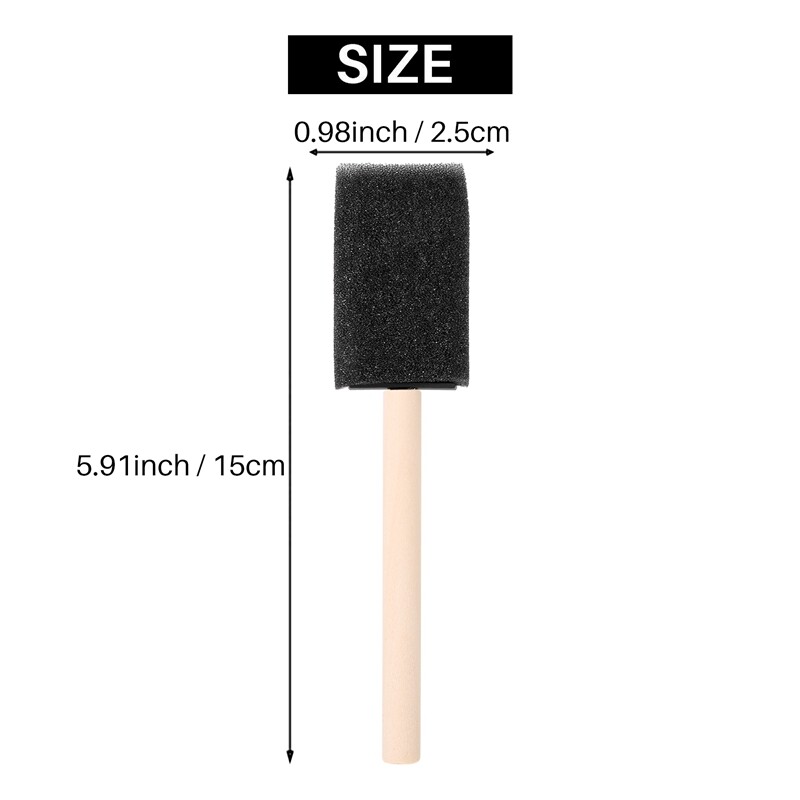 60 komada male pjenaste četke spužvaste pjenaste četke set za slikanje drvena drška 1 inčni kistovi alati set za slikanje za djecu