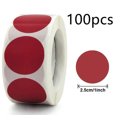 100/500 τμχ Στρογγυλό λέιζερ χρυσό γυαλιστερό διακοσμητικό αυτοκόλλητο Ετικέτες Χρώμα Κωδικός Κουκκίδα Ετικέτες Κίτρινο,Μαύρο συσκευασία Αυτοκόλλητα λεύκωμα σφράγισης