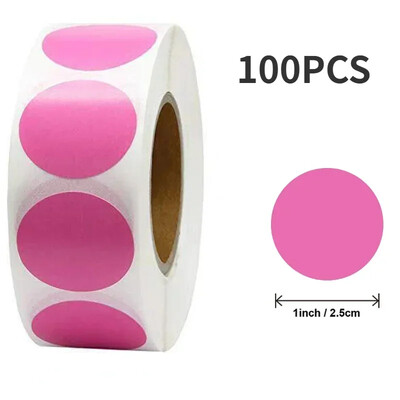 100/500 τμχ Στρογγυλό λέιζερ χρυσό γυαλιστερό διακοσμητικό αυτοκόλλητο Ετικέτες Χρώμα Κωδικός Κουκκίδα Ετικέτες Κίτρινο,Μαύρο συσκευασία Αυτοκόλλητα λεύκωμα σφράγισης