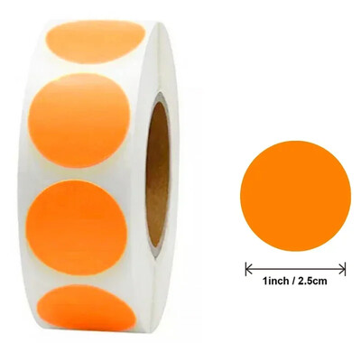 100/500 τμχ Στρογγυλό λέιζερ χρυσό γυαλιστερό διακοσμητικό αυτοκόλλητο Ετικέτες Χρώμα Κωδικός Κουκκίδα Ετικέτες Κίτρινο,Μαύρο συσκευασία Αυτοκόλλητα λεύκωμα σφράγισης