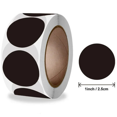 100/500 τμχ Στρογγυλό λέιζερ χρυσό γυαλιστερό διακοσμητικό αυτοκόλλητο Ετικέτες Χρώμα Κωδικός Κουκκίδα Ετικέτες Κίτρινο,Μαύρο συσκευασία Αυτοκόλλητα λεύκωμα σφράγισης