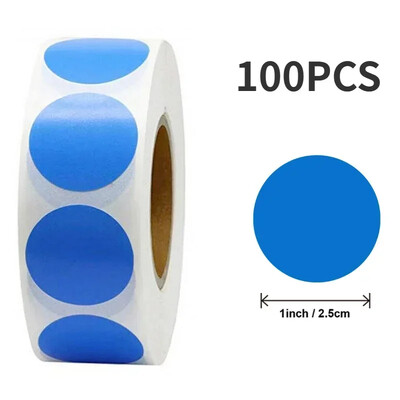 100/500 τμχ Στρογγυλό λέιζερ χρυσό γυαλιστερό διακοσμητικό αυτοκόλλητο Ετικέτες Χρώμα Κωδικός Κουκκίδα Ετικέτες Κίτρινο,Μαύρο συσκευασία Αυτοκόλλητα λεύκωμα σφράγισης