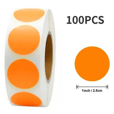 100/500 τμχ Στρογγυλό λέιζερ χρυσό γυαλιστερό διακοσμητικό αυτοκόλλητο Ετικέτες Χρώμα Κωδικός Κουκκίδα Ετικέτες Κίτρινο,Μαύρο συσκευασία Αυτοκόλλητα λεύκωμα σφράγισης