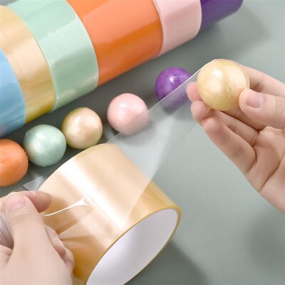 1 ролки залепващи ленти Sticky Ball Tape Направи си сам Цветна декомпресия Sticky Ball Tape Stress Relaxing Rolling Toy Party Craft Gift