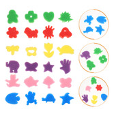 48 бр. Четка за гъба Детски играчки Четки за рисуване с пяна Уплътнения Печат за рисуване с драскулки Мини Направи си сам детски образователни гъби