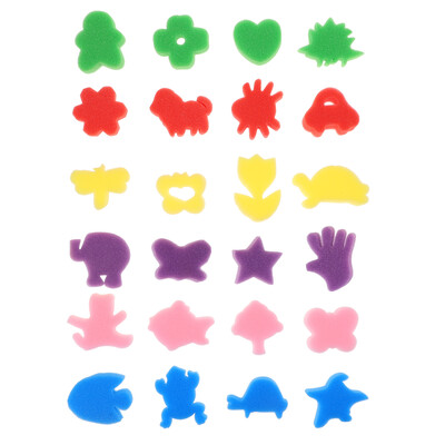 48 бр. Четка за гъба Детски играчки Четки за рисуване с пяна Уплътнения Печат за рисуване с драскулки Мини Направи си сам детски образователни гъби