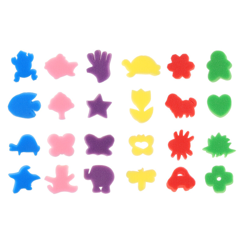 48 бр. Четка за гъба Детски играчки Четки за рисуване с пяна Уплътнения Печат за рисуване с драскулки Мини Направи си сам детски образователни гъби