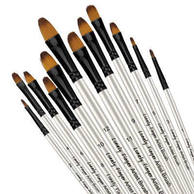 12 komada prvoklasnih okruglih kistova za boju Set mekanih najlonskih vrhova Kist za akvarel ulje akril lice tijelo rukotvorine slikanje na kamenu