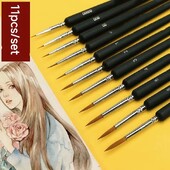 11 tk/komplekt Kääbuskeraamika õlivärvipintslid Konkspliiats Detail Fine Mini Artist käsitsi maalitud pintsel akvarellmaalimiseks