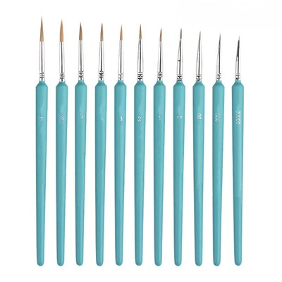 11 tk/komplekt Kääbuskeraamika õlivärvipintslid Konkspliiats Detail Fine Mini Artist käsitsi maalitud pintsel akvarellmaalimiseks
