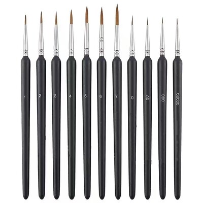 11 tk/komplekt Kääbuskeraamika õlivärvipintslid Konkspliiats Detail Fine Mini Artist käsitsi maalitud pintsel akvarellmaalimiseks