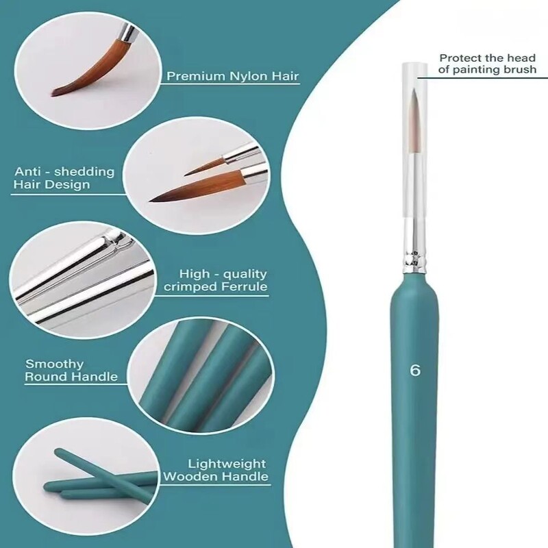 11 tk/komplekt Kääbuskeraamika õlivärvipintslid Konkspliiats Detail Fine Mini Artist käsitsi maalitud pintsel akvarellmaalimiseks