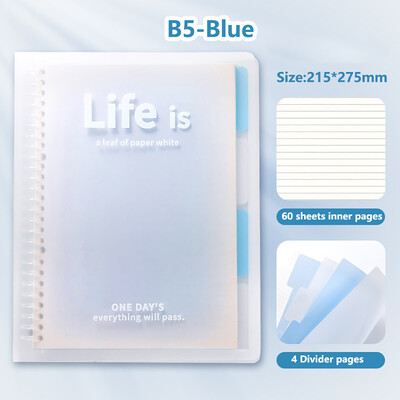 A5/B5 gradientvärvi lahtiste lehtedega solenoid-märkmik, märkmik Päevikuplaneerija Kirjatarbed Kooli kontoritarbed