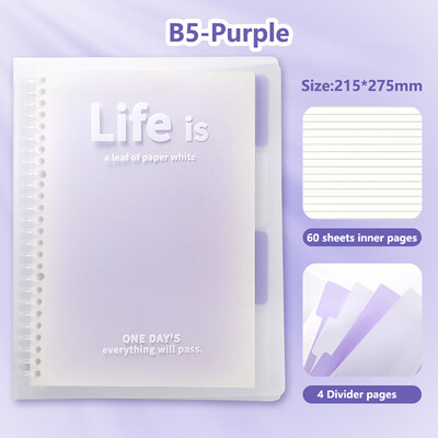 A5/B5 gradientvärvi lahtiste lehtedega solenoid-märkmik, märkmik Päevikuplaneerija Kirjatarbed Kooli kontoritarbed