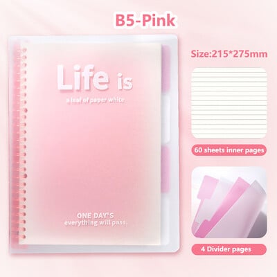 A5/B5 gradientvärvi lahtiste lehtedega solenoid-märkmik, märkmik Päevikuplaneerija Kirjatarbed Kooli kontoritarbed