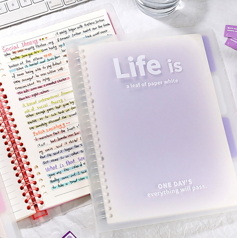 A5/B5 gradientvärvi lahtiste lehtedega solenoid-märkmik, märkmik Päevikuplaneerija Kirjatarbed Kooli kontoritarbed